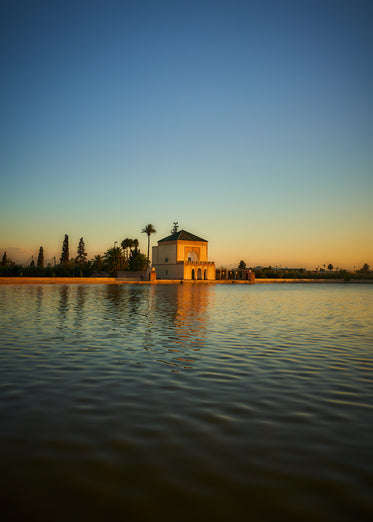 wide view of building over water