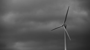 wind power generator on cloudy day