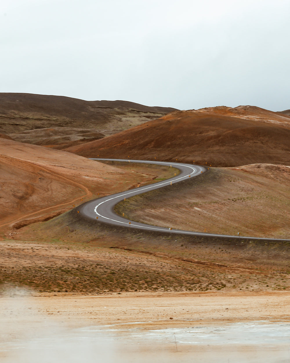 winding road in the sandy desert