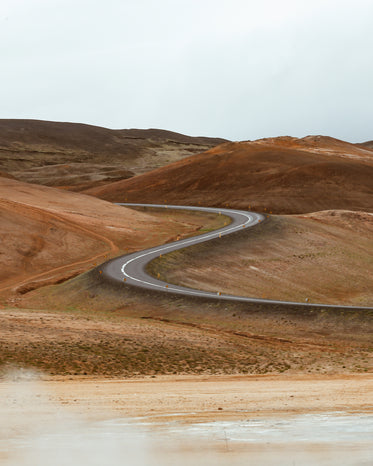 winding road in the sandy desert