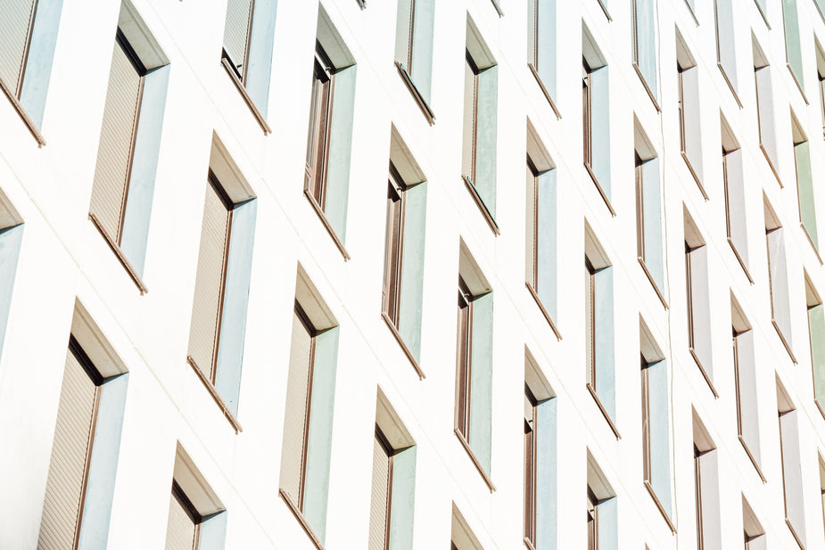 Browse Free HD Images of Window Pattern In White Building