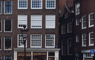 windows in red brick