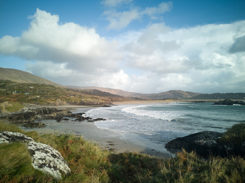 wintery sunny beach