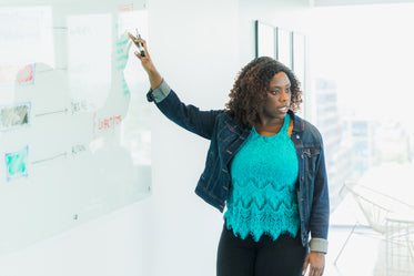 woman at whiteboard