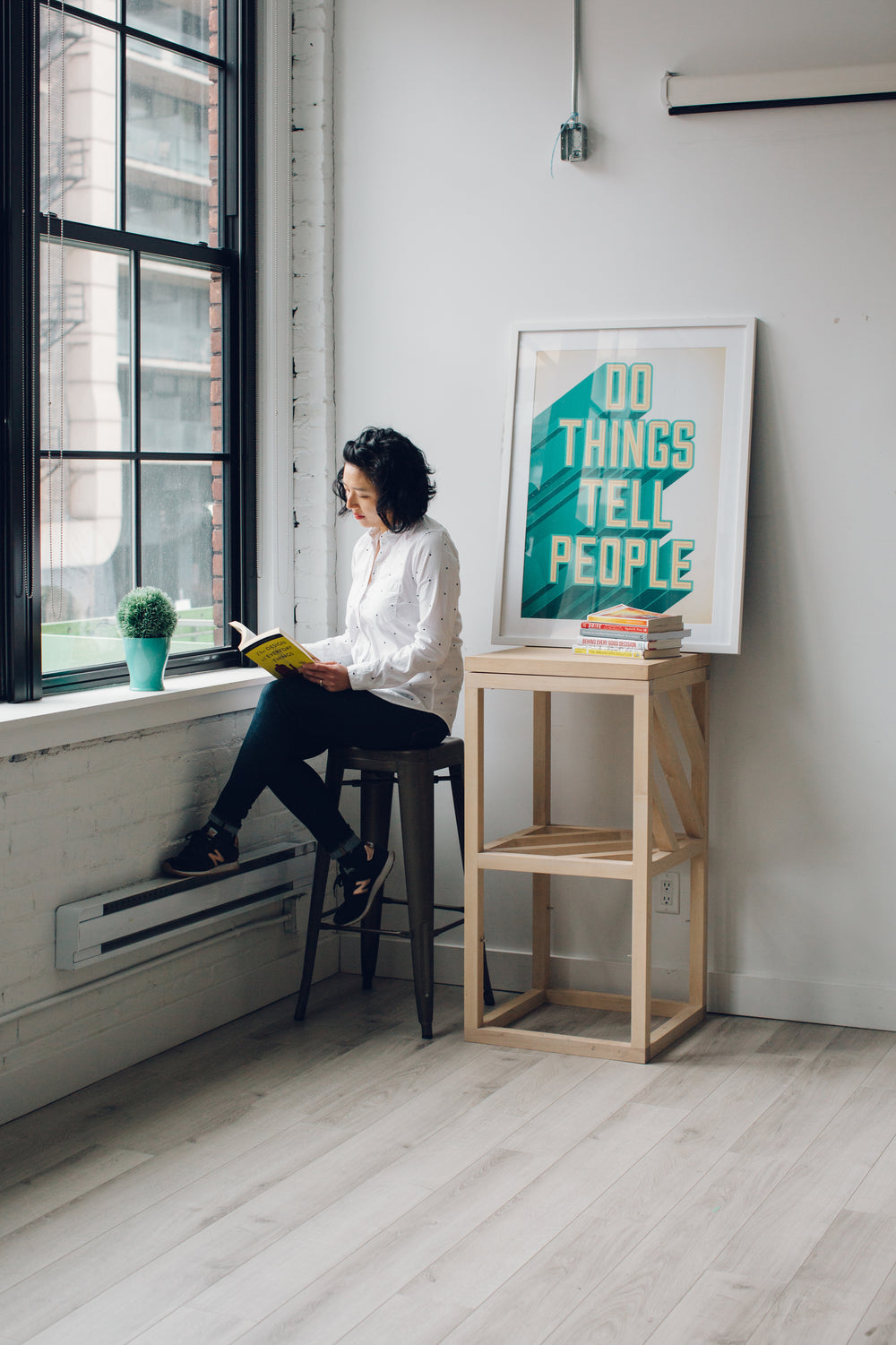 woman by encouraging poster