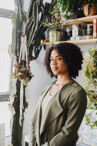 woman dressed with nature