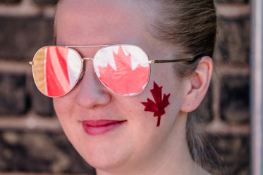 woman facepainted canada day