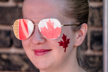 Woman Facepainted Canada Day