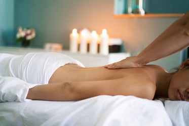 woman getting back massage