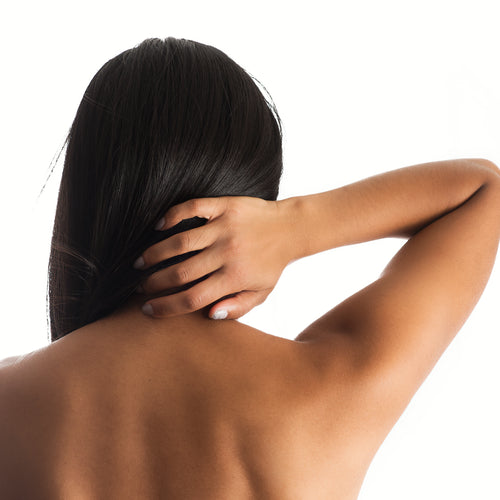 Woman Hand On Back Neck