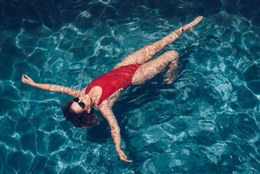 woman in pool