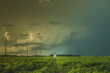 woman in prairie fields