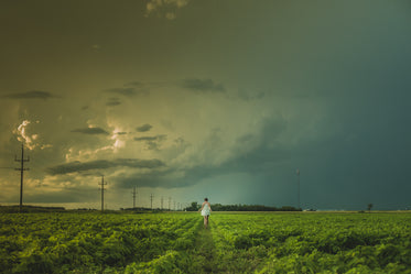 Picture of Woman in Prairie Fields - Free Stock Photo