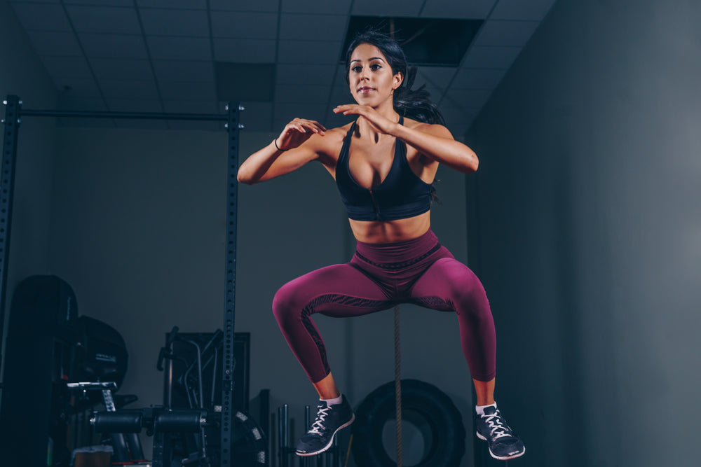woman jumping workout