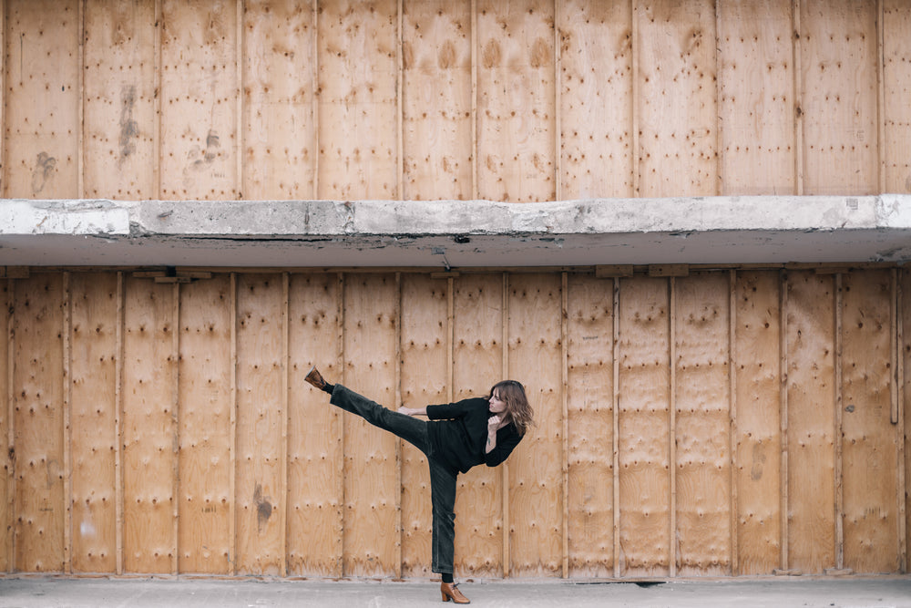 woman kicking