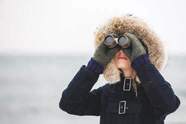 woman looks to distance