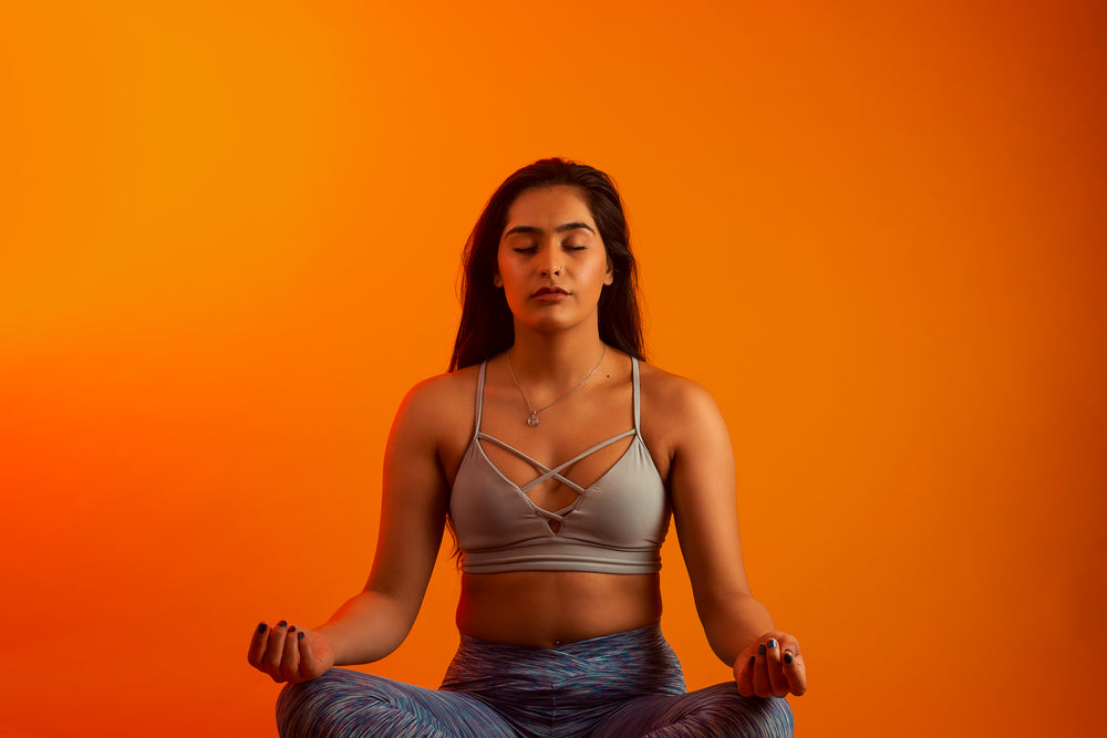 woman meditates