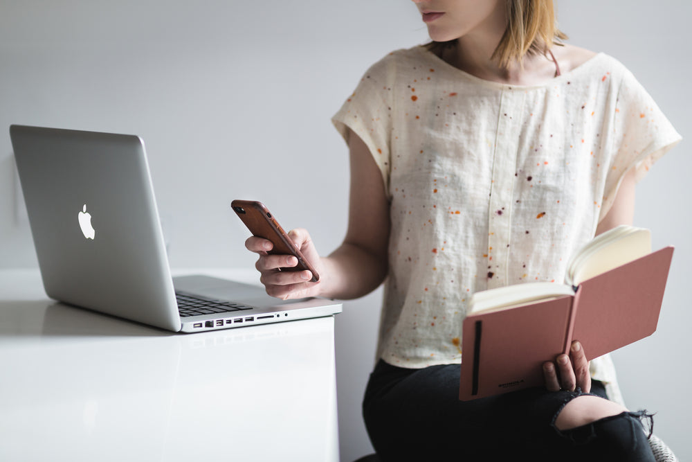 woman multitasking