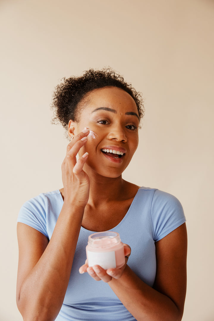 Skincare routine with a cream
