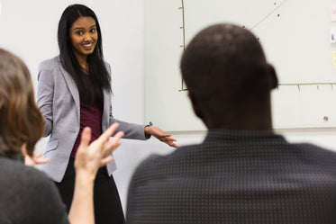 woman presenting