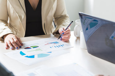 woman reads through meeting info