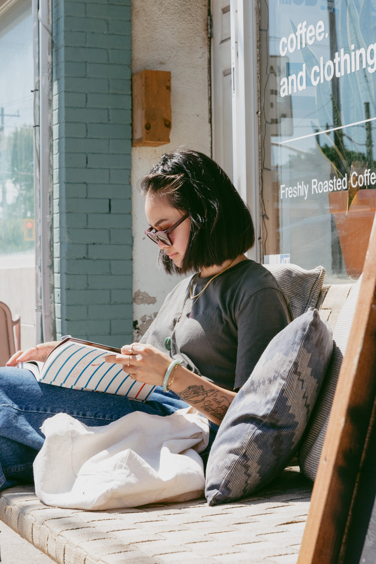 Woman Reads While Seated In The Sun