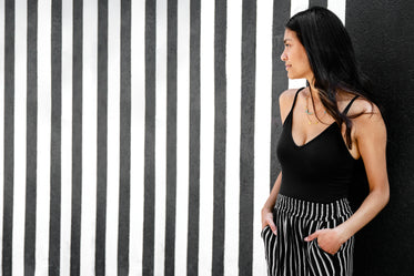 woman wearing stripes