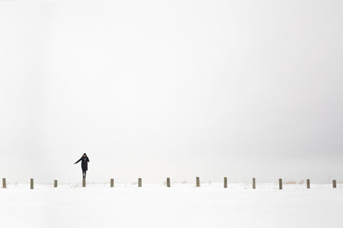 woman winter landscape