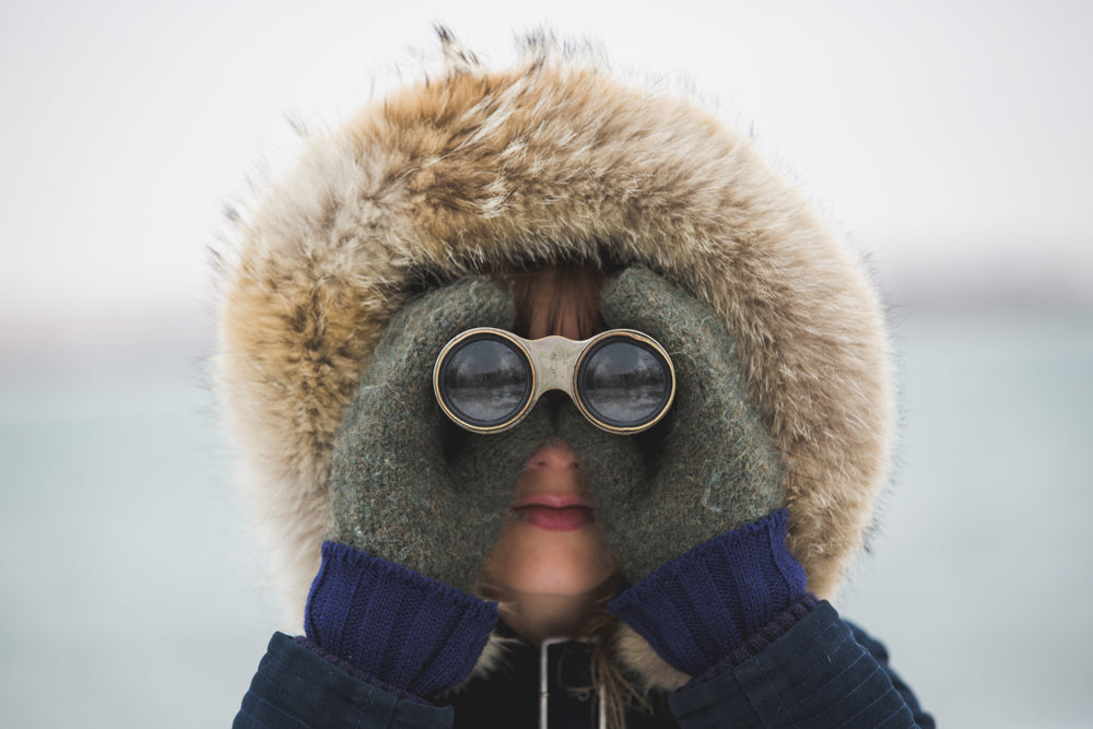 woman with binoculars