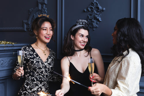 women celebrate new years