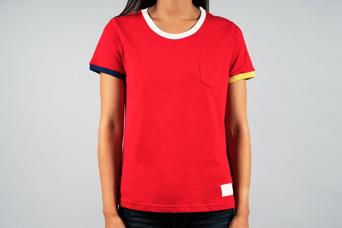 womens red t-shirt