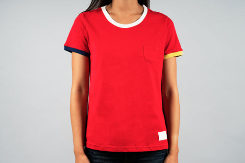 womens red t-shirt