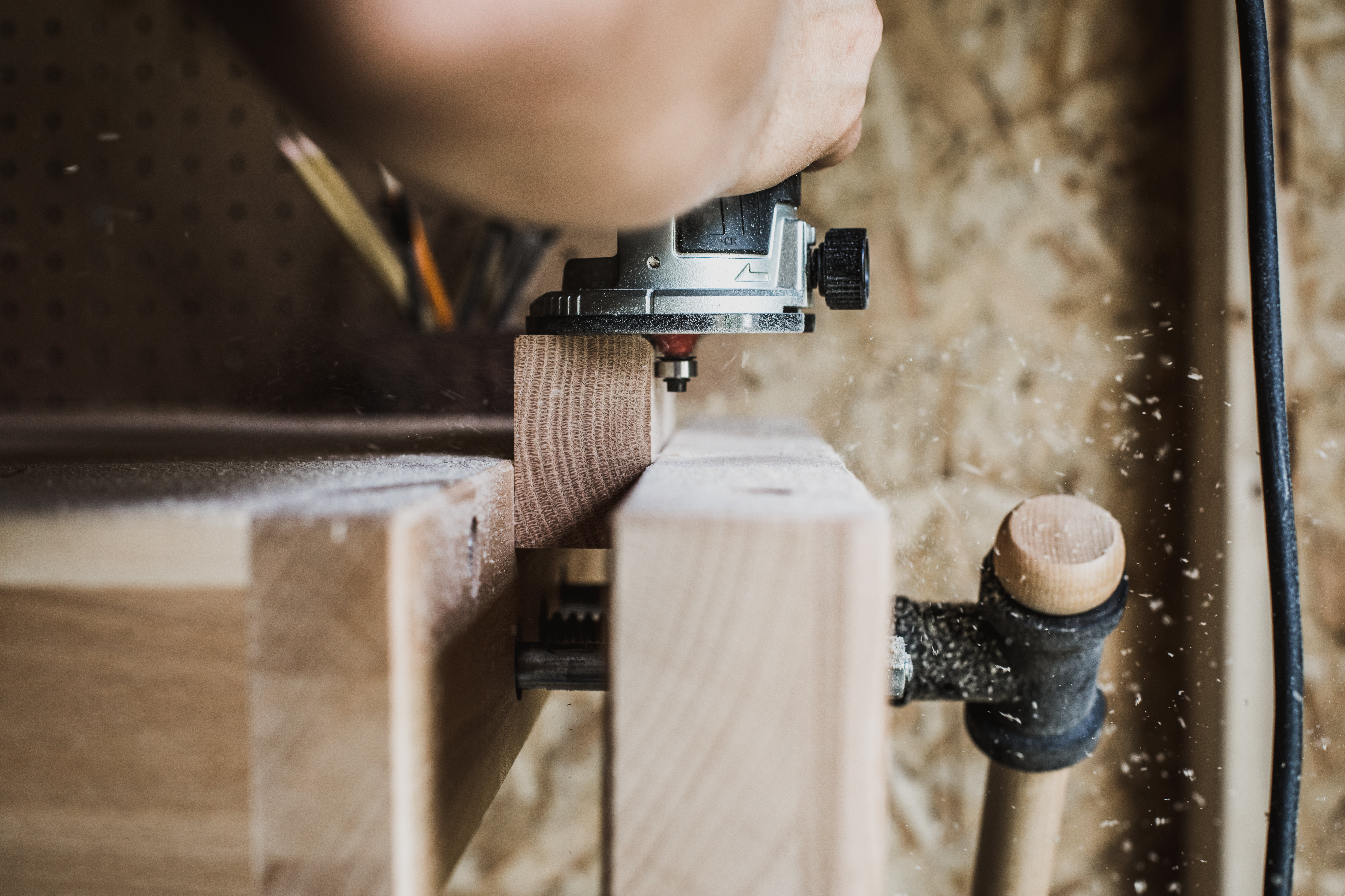 Wood In Wooden Clamp