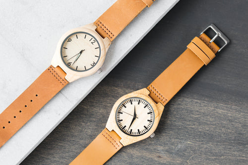 wood leather watches