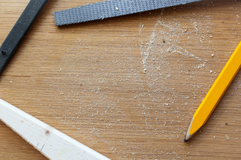 wood working tools framing a work bench