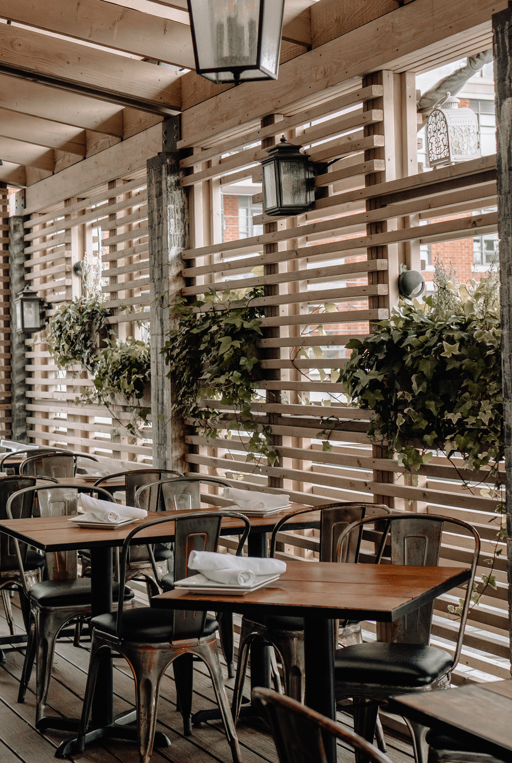 wooden decor in restaurant