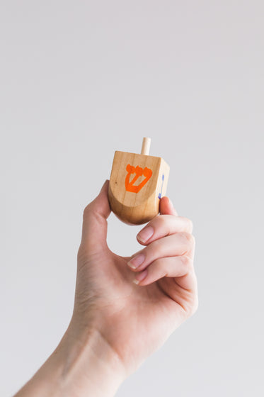 wooden dreidel toy