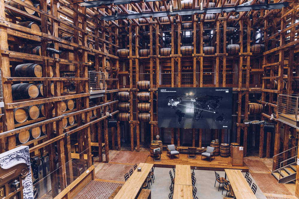 wooden structure hall with long tables