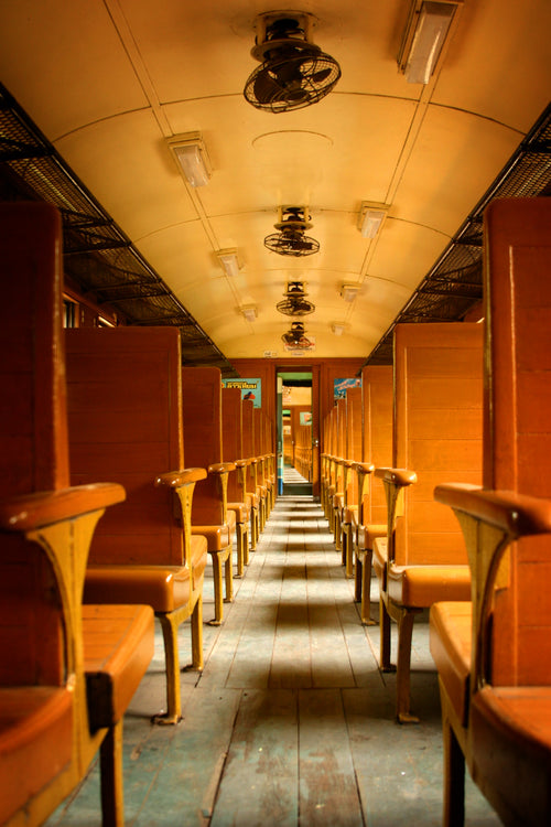 wooden vintage train car
