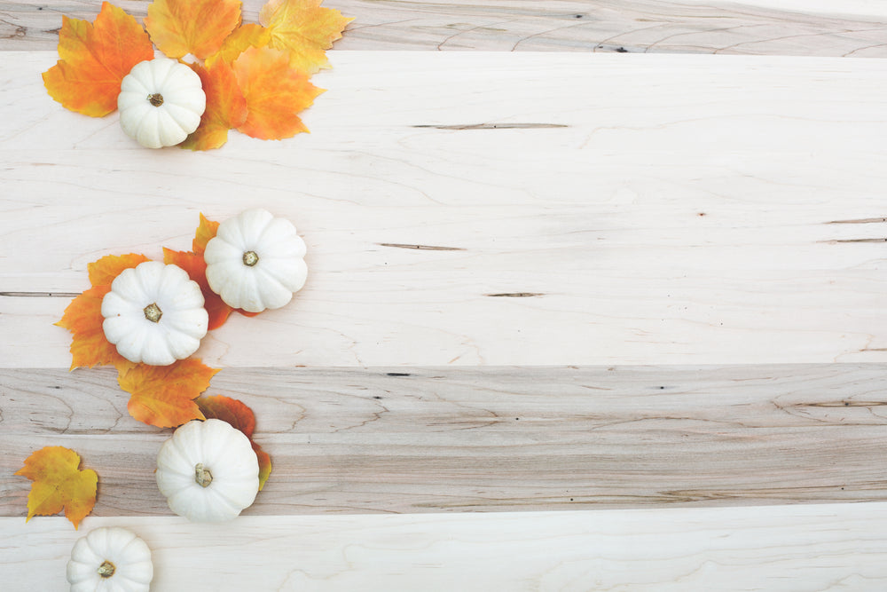 woodgrain autumn flatlay