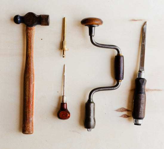 Woodworking Tools Laid Out On Wood