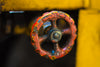 worn turn wheel on machinery