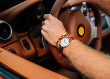 wrist watch on driving arm