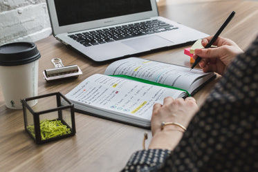 writing at desk