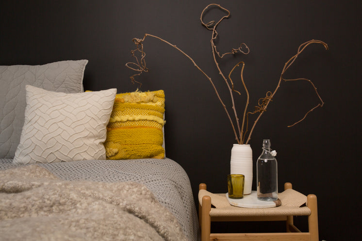 Yellow Pillow & Bedside Table