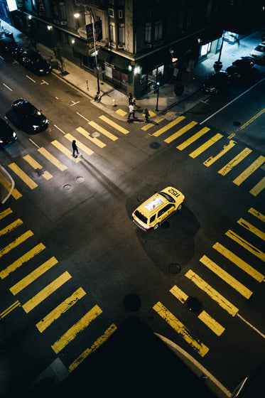 yellow taxi & yellow crosswalks