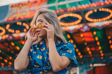 young hip woman at carnival