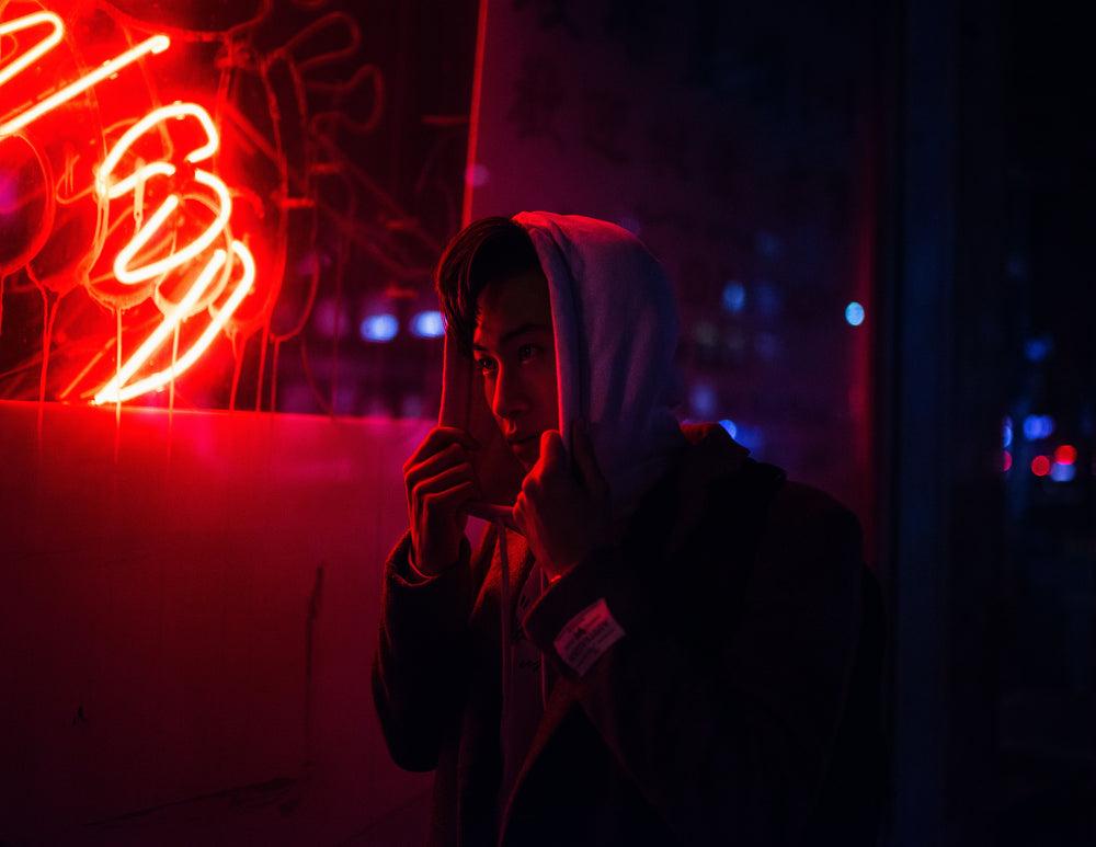 young man on hooded sweater