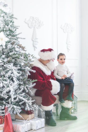 young one meets santa claus
