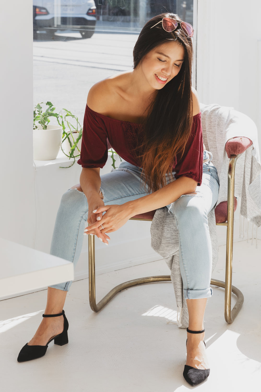 young woman enjoying a sunny nook